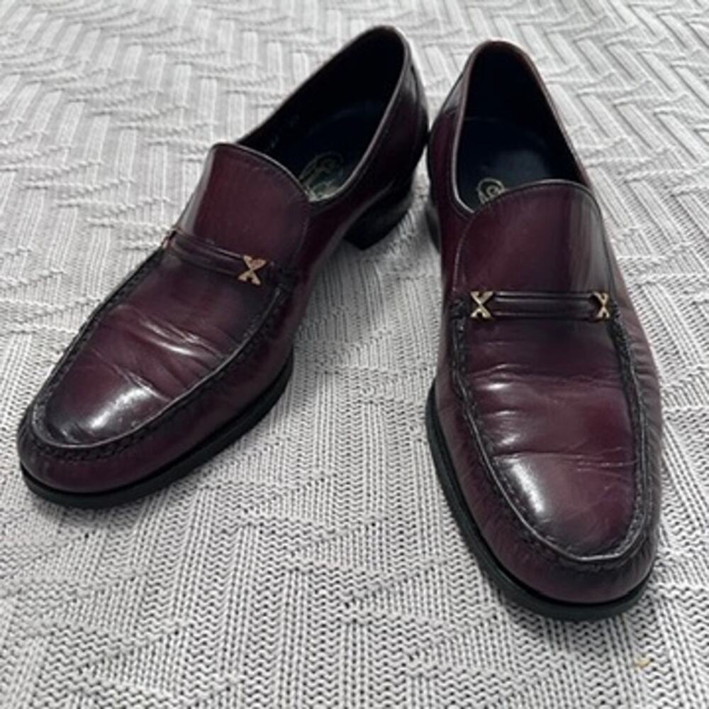 Florsheim mahogany brown leather slip on loafer size 10.5